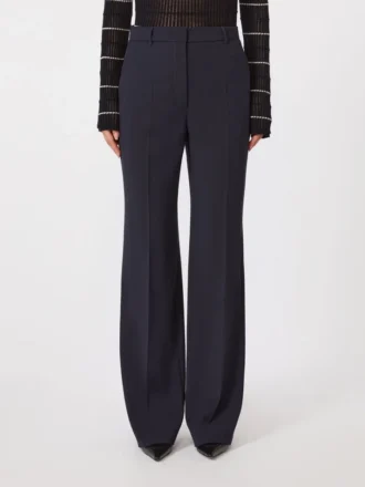 Pantalones de crepé de lana, azul marino