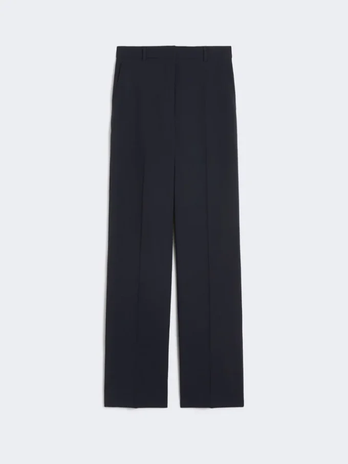 Pantalones de crepé de lana, azul marino Pantalones de crepé de lana, azul marino