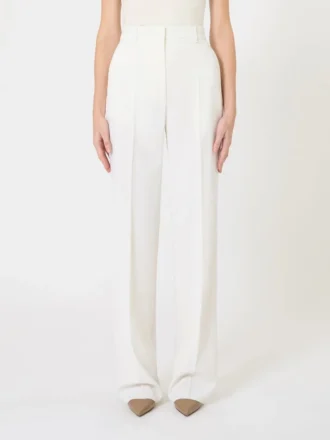 Pantalones de crepé de lana, blancos