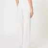 Pantalones de crepé de lana, blancos