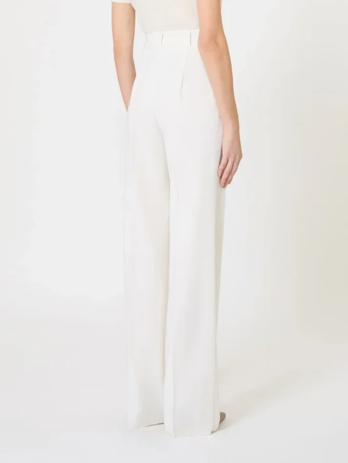 Pantalones de crepé de lana, blancos