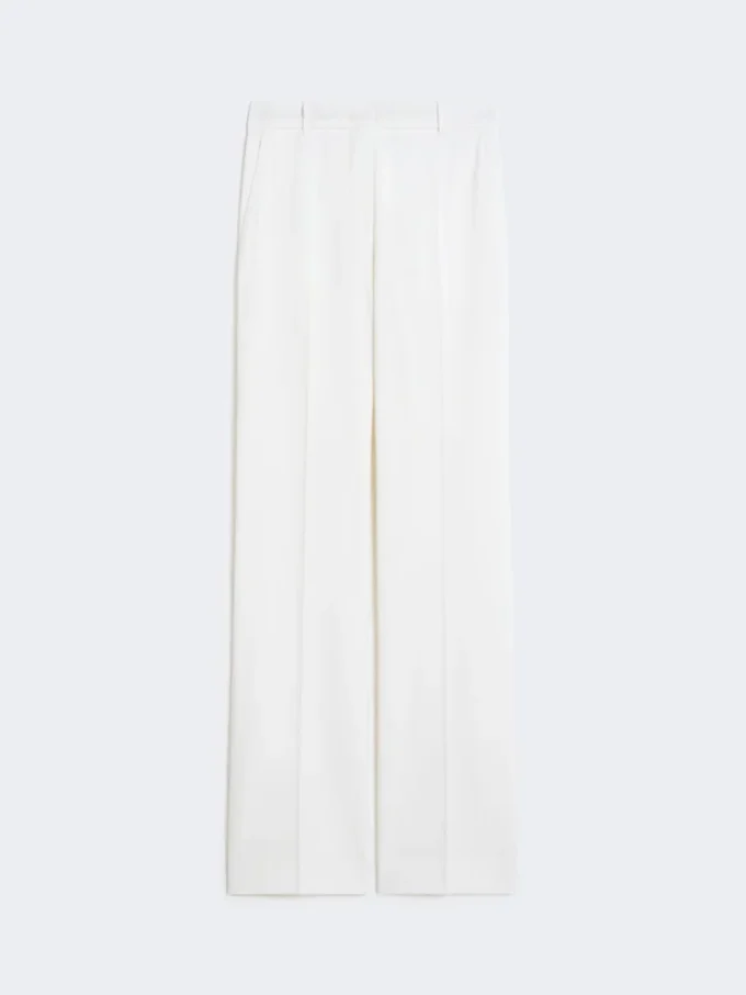 Pantalones de crepé de lana, blancos