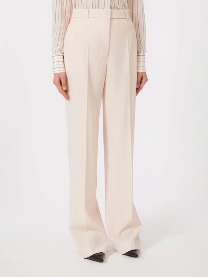 Pantalones de crepé de lana, rosa
