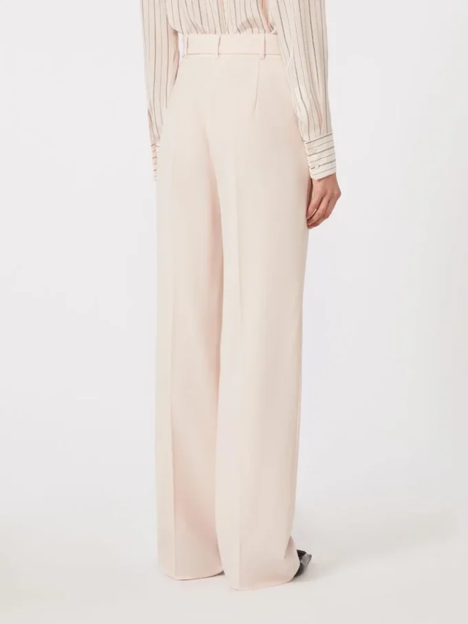 Pantalones de crepé de lana, rosa