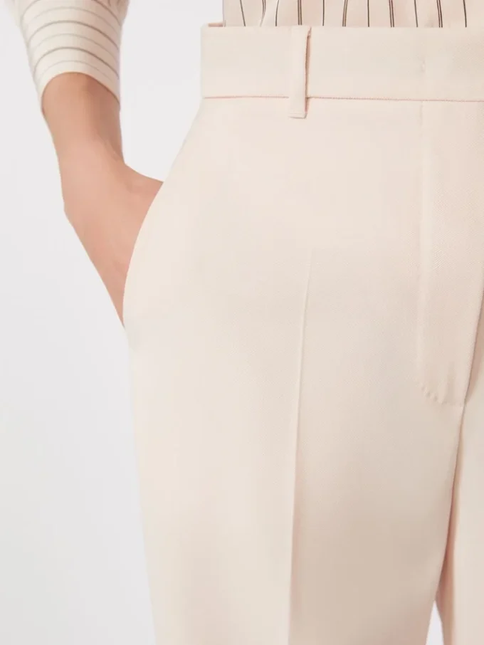 Pantalones de crepé de lana, rosa