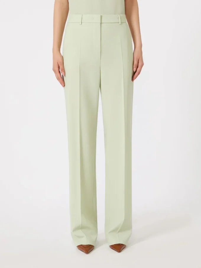 Pantalones de crepé de lana, verde Pantalones de crepé de lana, verde