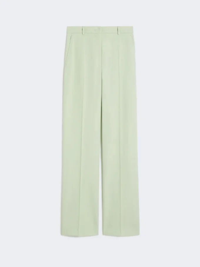 Pantalones de crepé de lana, verde Pantalones de crepé de lana, verde