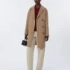 Abrigo midi de paño de lana, beige Abrigo midi de paño de lana, beige