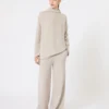 Pantalones de hilo de cachemira, beige