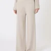 Pantalones de hilo de cachemira, beige