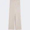 Pantalones de hilo de cachemira, beige