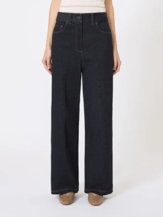 Pantalones de jersey con efecto denim, azul ultramar