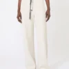 Pantalones de jersey de corte ancho, color crudo Pantalones de jersey de corte ancho, color crudo