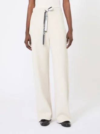Pantalones de jersey de corte ancho, color crudo