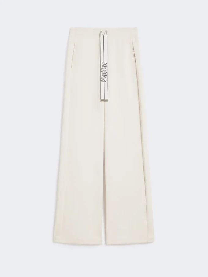 Pantalones de jersey de corte ancho, color crudo Pantalones de jersey de corte ancho, color crudo