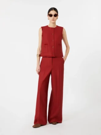 Pantalones de jersey de gabardina de algodón, rojo