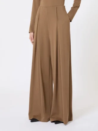 Pantalones de jersey de lana, color tabaco