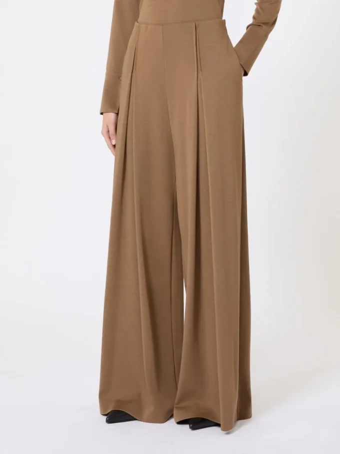 Pantalones de jersey de lana, color tabaco Pantalones de jersey de lana, color tabaco