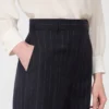 Pantalones de lana a rayas, azul marino Pantalones de lana a rayas, azul marino