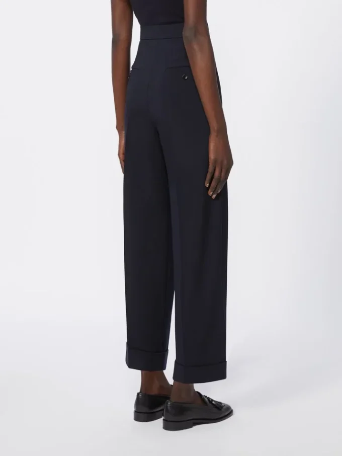 Pantalones de lana de cintura alta, azul ultramar Pantalones de lana de cintura alta, azul ultramar