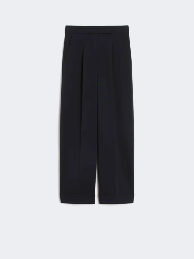 Pantalones de lana de cintura alta, azul ultramar Pantalones de lana de cintura alta, azul ultramar