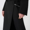 Pantalones de lana elástica con panel desmontable, negros Pantalones de lana elástica con panel desmontable, negros