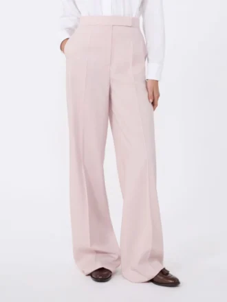 Pantalones de lana, mohair y seda, rosa beige