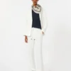 Pantalones de lino con tejido trenzado, blancos Pantalones de lino con tejido trenzado, blancos