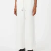 Pantalones de lino con tejido trenzado, blancos Pantalones de lino con tejido trenzado, blancos