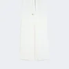 Pantalones de lino con tejido trenzado, blancos Pantalones de lino con tejido trenzado, blancos