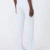 Pantalones de lona de crepé de corte ajustado, blanco óptico Pantalones de lona de crepé de corte ajustado, blanco óptico