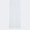 Pantalones de lona de crepé de corte ajustado, blanco óptico Pantalones de lona de crepé de corte ajustado, blanco óptico