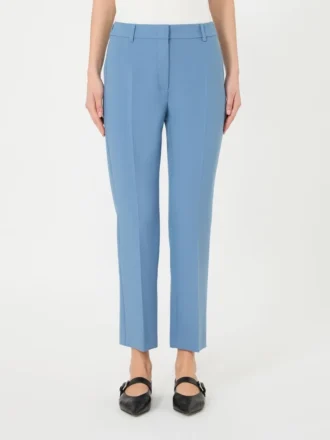 Pantalones de lona de viscosa Double Face, azul claro
