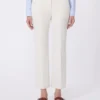 Pantalones de lona de viscosa Double Face, color marfil Pantalones de lona de viscosa Double Face, color marfil