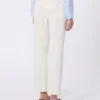 Pantalones de lona de viscosa Double Face, color marfil Pantalones de lona de viscosa Double Face, color marfil