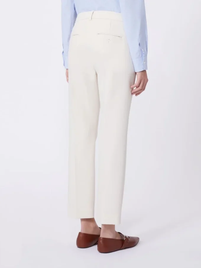 Pantalones de lona de viscosa Double Face, color marfil Pantalones de lona de viscosa Double Face, color marfil