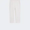 Pantalones de lona de viscosa Double Face, color marfil Pantalones de lona de viscosa Double Face, color marfil