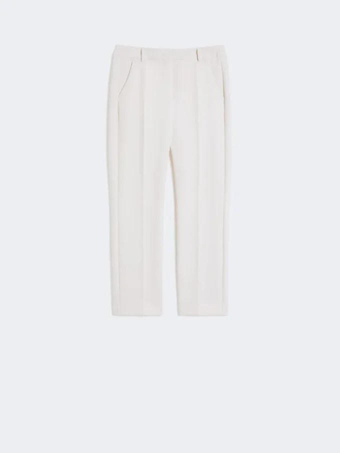 Pantalones de lona de viscosa Double Face, color marfil Pantalones de lona de viscosa Double Face, color marfil