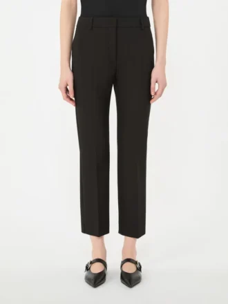 Pantalones de lona de viscosa Double Face, negros