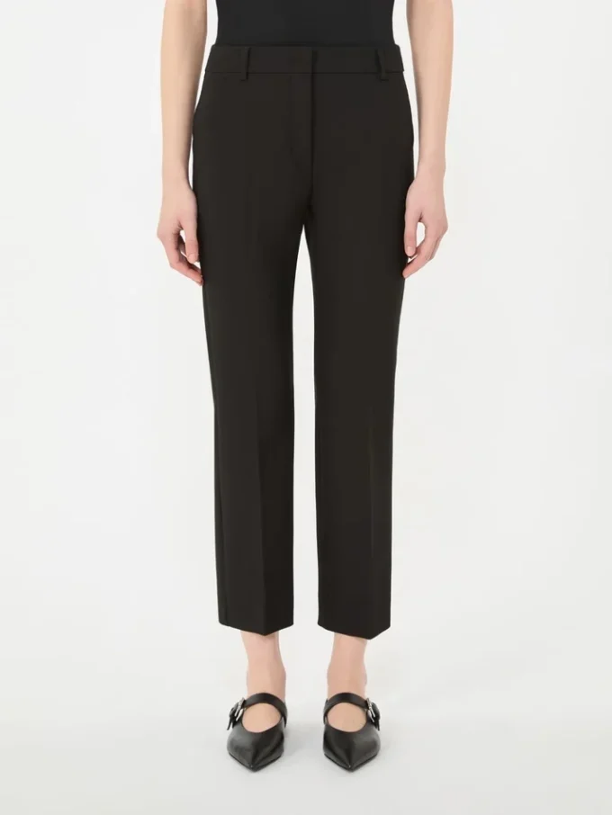 Pantalones de lona de viscosa Double Face, negros Pantalones de lona de viscosa Double Face, negros