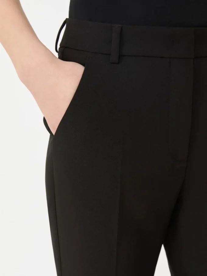 Pantalones de lona de viscosa Double Face, negros Pantalones de lona de viscosa Double Face, negros
