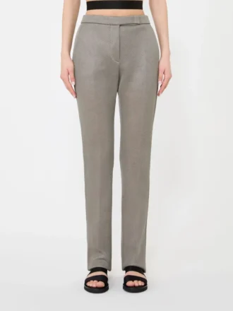Pantalones de malla de jersey de corte ajustado, gris medio Pantalones de malla de jersey de corte ajustado, gris medio