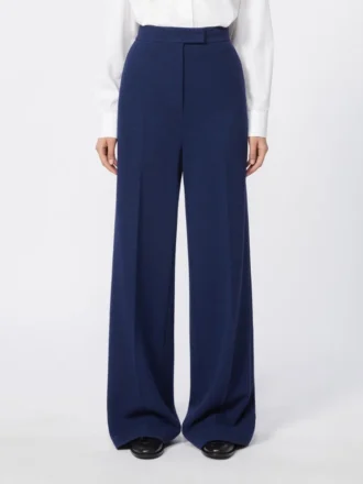 Pantalones de piqué de lana, azul china