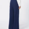 Pantalones de piqué de lana, azul china Pantalones de piqué de lana, azul china