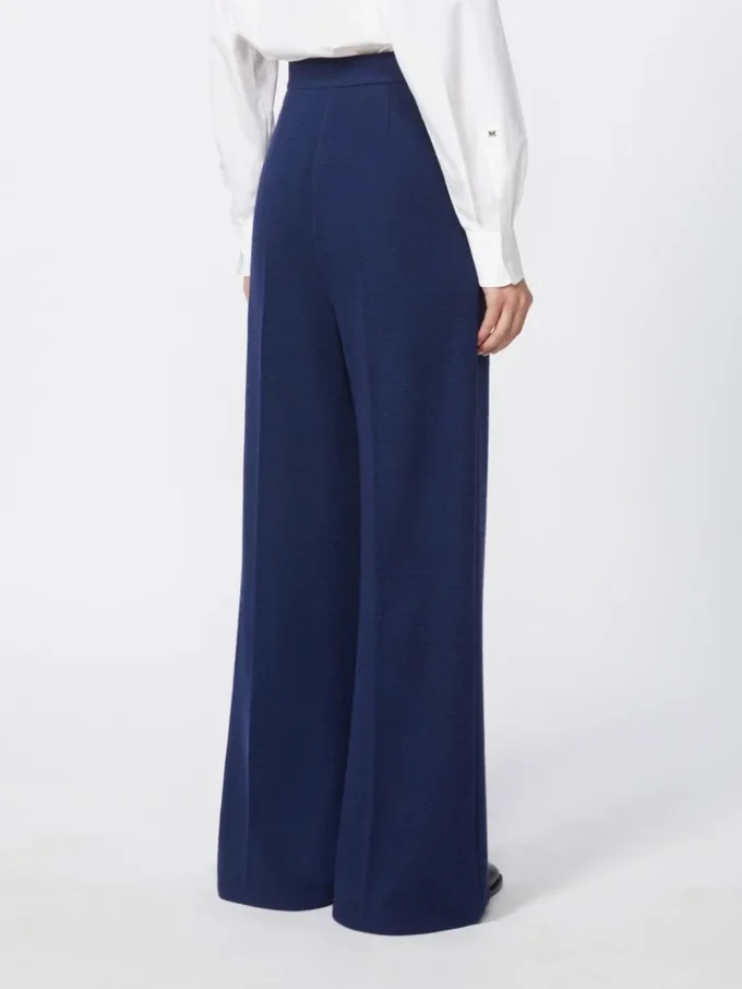 Pantalones de piqué de lana, azul china Pantalones de piqué de lana, azul china