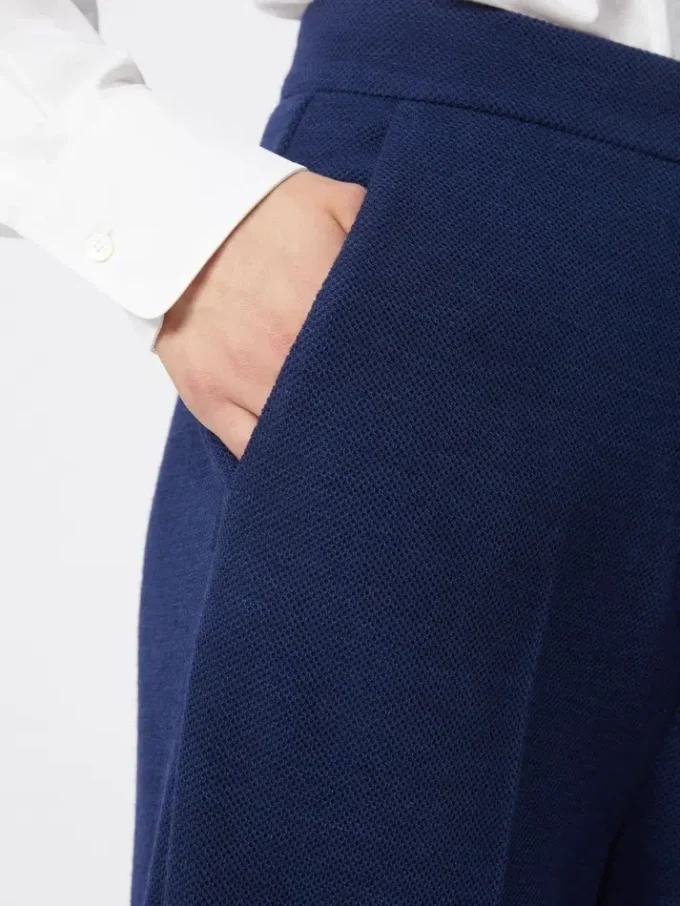Pantalones de piqué de lana, azul china Pantalones de piqué de lana, azul china