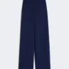 Pantalones de piqué de lana, azul china Pantalones de piqué de lana, azul china
