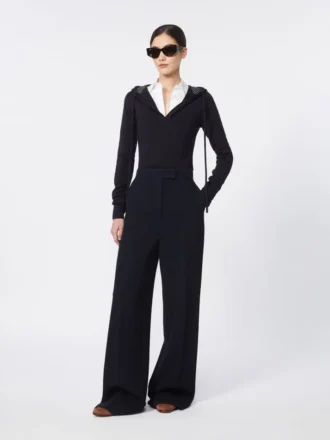 Pantalones de piqué de lana, azul ultramar