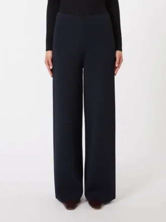 Pantalones de punto de crepé de viscosa, azul ultramar