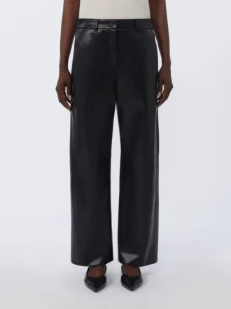 Pantalones de tejido recubierto, negros